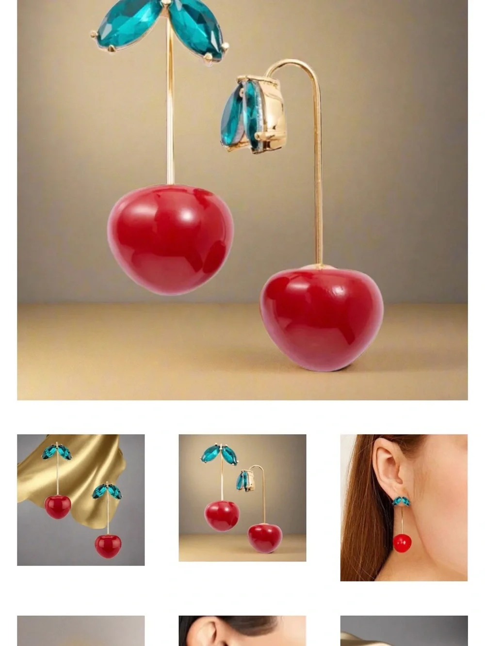 kate spade New York Mon Cherie Red Cherry Drop Earrings🍒🍒 - Picture 3 of 5